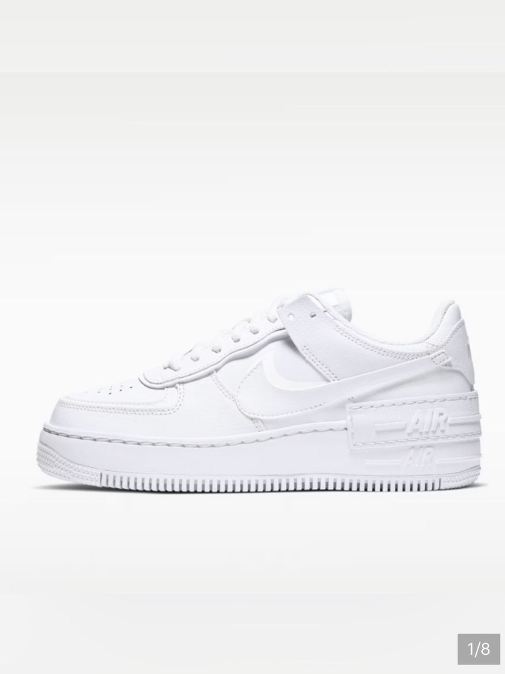 Nike White Air Force 1 Shadow Leather Sneakers - Picture 1 of 4